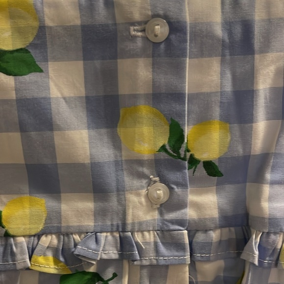 NWT ~ Janie and Jack Lemon Print Gingham Romper - Picture 8 of 11
